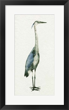 Framed Deep Blue Heron I Print