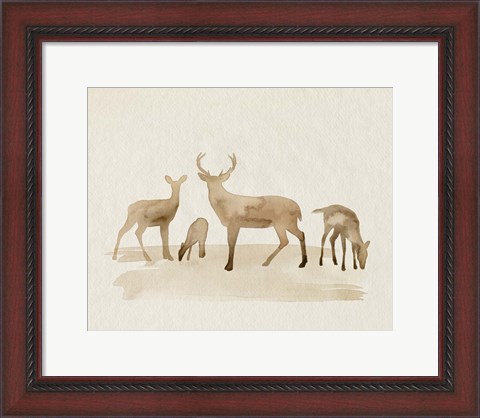 Framed Whitetail Herd I Print
