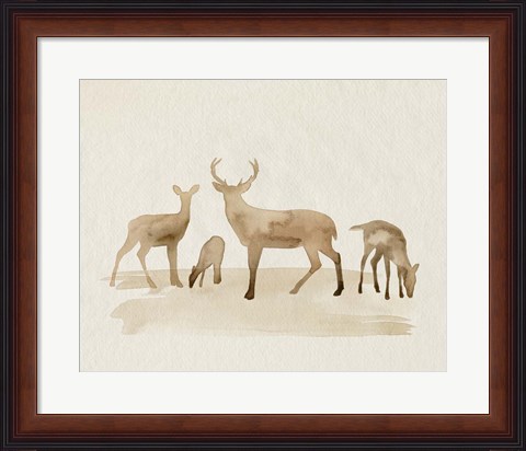 Framed Whitetail Herd I Print