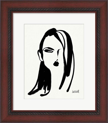 Framed Brush Portrait VI Print