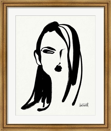 Framed Brush Portrait VI Print