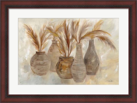 Framed Grasses and Baskets Print
