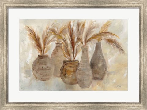 Framed Grasses and Baskets Print