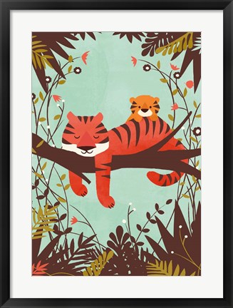 Framed Sleeping Tiger Print