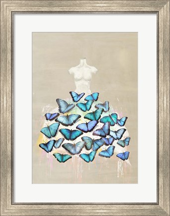 Framed Dress of Butterflies II Print