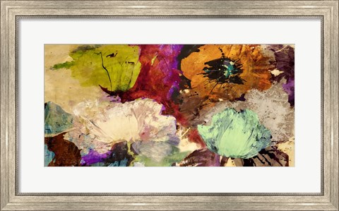Framed Floating Flowers (detail) Print