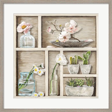 Framed Fleurs et Memoires II Print