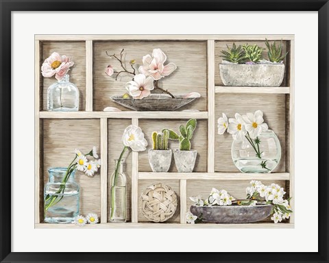 Framed Fleurs et Memoires Print