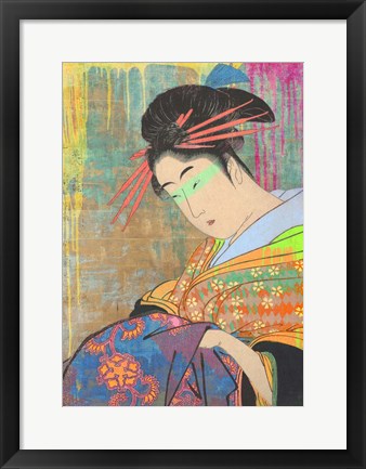 Framed Hommage to Kitagawa Print