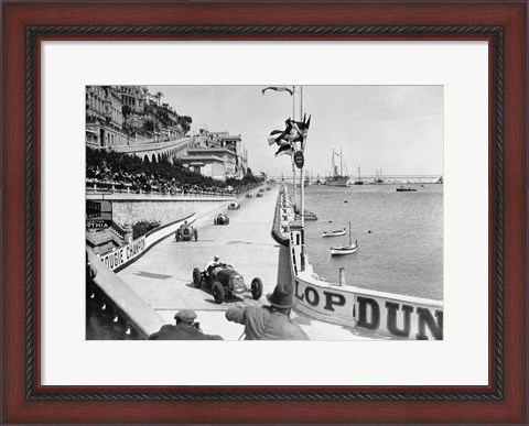 Framed After the start of the 1931 Monaco Grand Prix Print