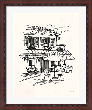 Framed Cafe Sketch I Cream Print
