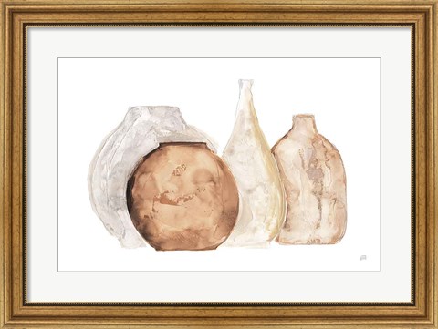 Framed Neutral Vases IV Print