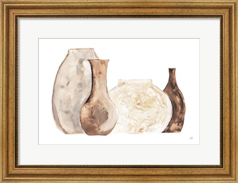 Framed Neutral Vases II Print