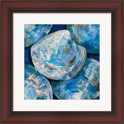 Framed Blue Cherry Stones Print
