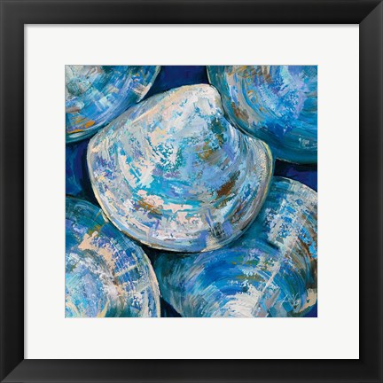 Framed Blue Cherry Stones Print