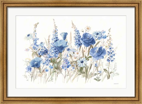 Framed Wildflowers in Bloom I Blue Print