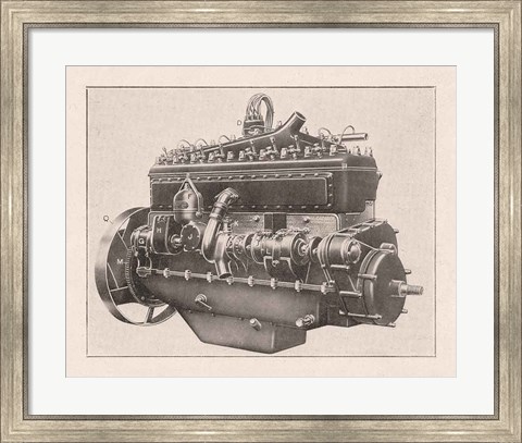 Framed French Engine II Print