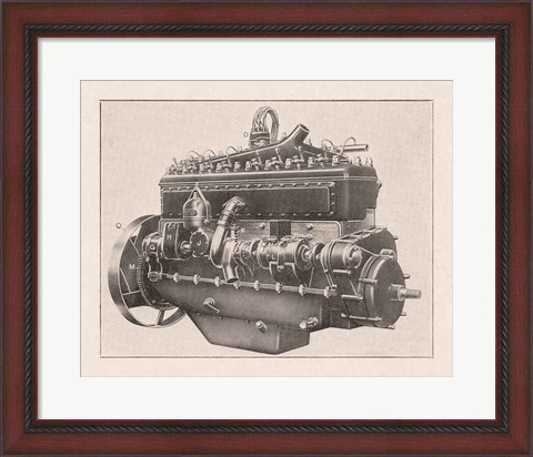 Framed French Engine II Print