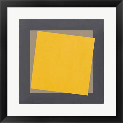 Framed Geo Natural Core Yellow Print