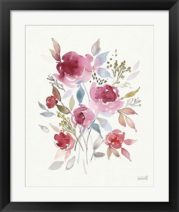 Framed Soft Bouquet III Print