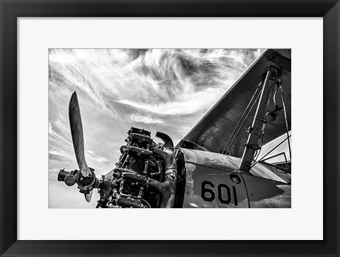 Framed Aero Maquina Big Yellow BW Print