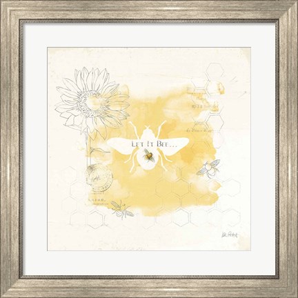 Framed Bee and Bee VII Honeycomb Print
