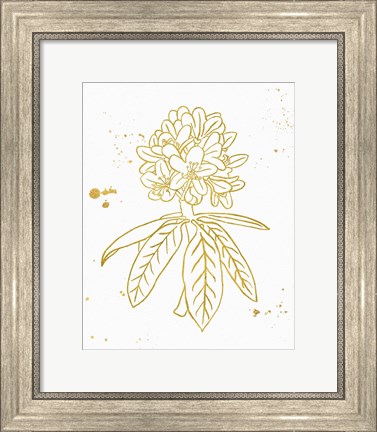 Framed Gold Blooms II Print