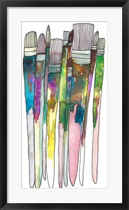 Framed Paint Brushes Print