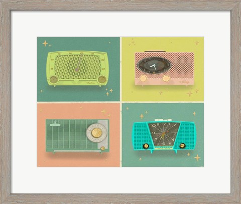 Framed Retro Radios Print