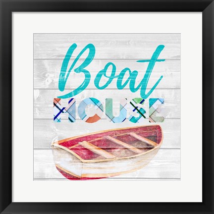 Framed Boat House Print