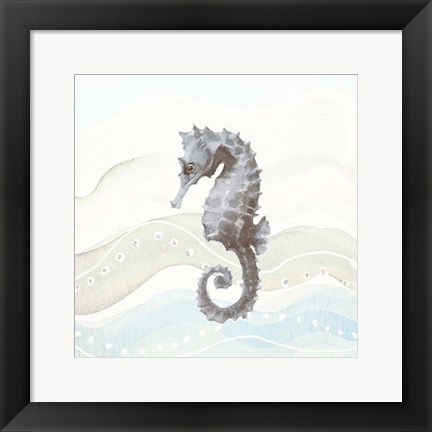 Framed Sea Animal in Waves I Print