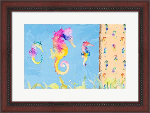 Framed Vibrant SeaHorse Trio Print