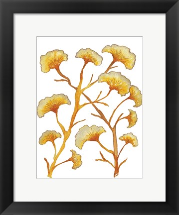 Framed Gold Floral Branches Print