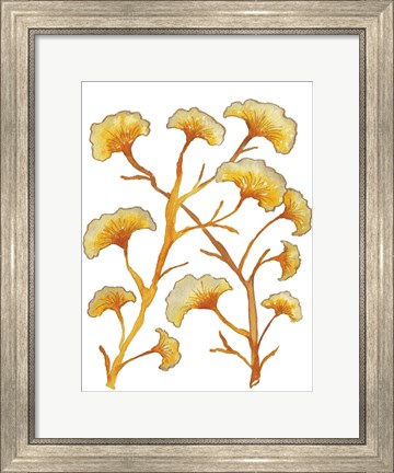 Framed Gold Floral Branches Print