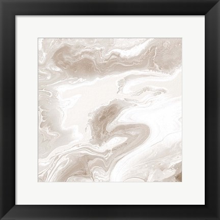 Framed Midnight Cream Marble Print