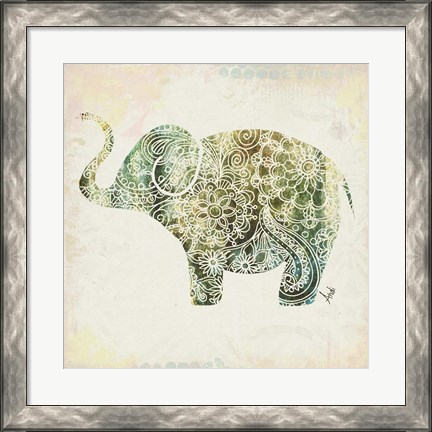 Framed Boho Elephant II Print