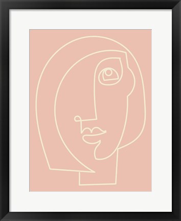Framed Figure Line Woman on Blush Print