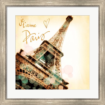 Framed Je, t&#39;aime Paris Print