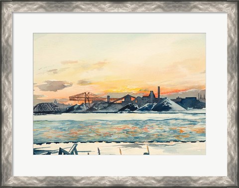 Framed Industrial Coastal Scene Print