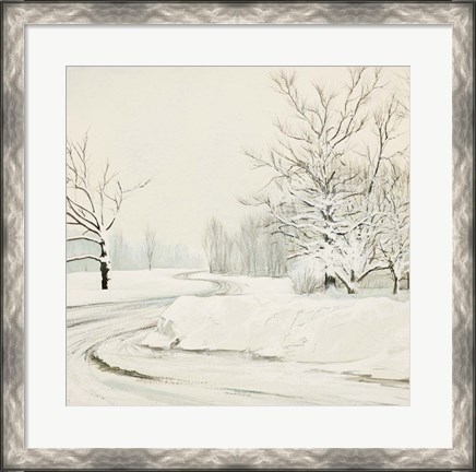 Framed Snowy Road Print