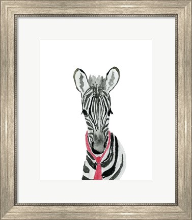 Framed Zebra With Tie Print