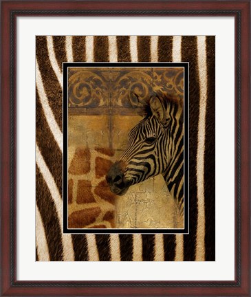 Framed Elegant Safari with Zebra Border Print