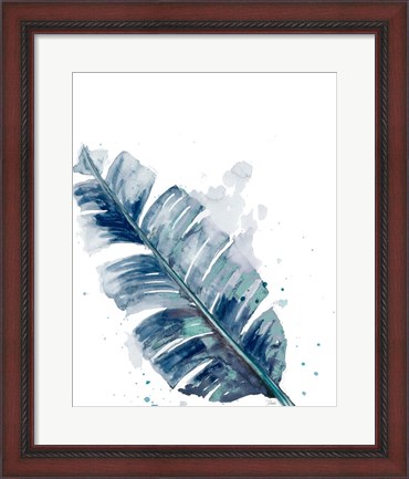 Framed Teal Palm Frond III Print