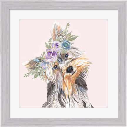 Framed Flower Crown Pet II Print