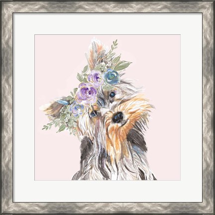 Framed Flower Crown Pet II Print