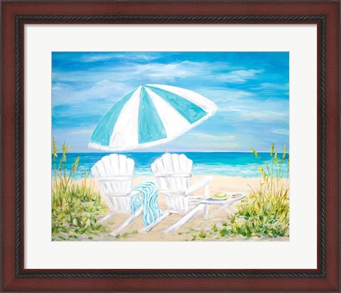 Framed Beach Umbrella Print