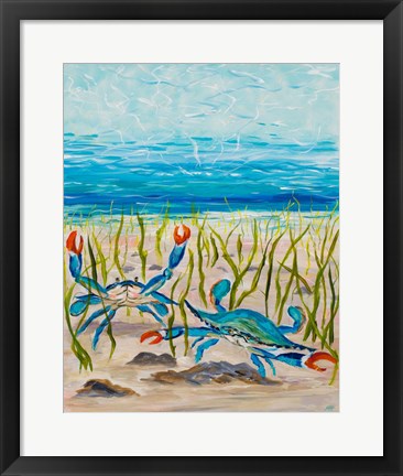 Framed Blue Crabs Print