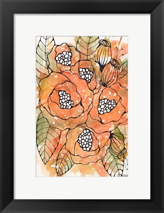 Framed Burnt Orange Bouquet Print