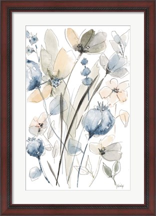Framed Blue And White Floral II Print