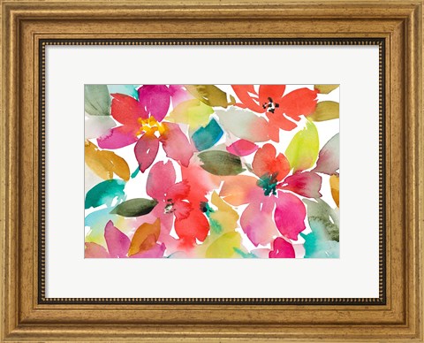 Framed Contemporary Red Blooms Print